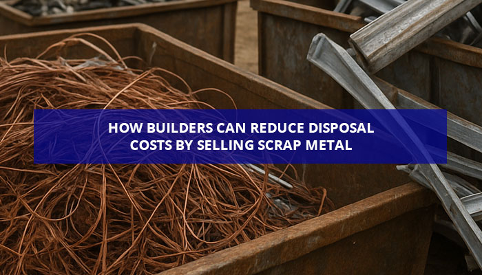 Scrap metal waste from building site sorted for recycling in Australia