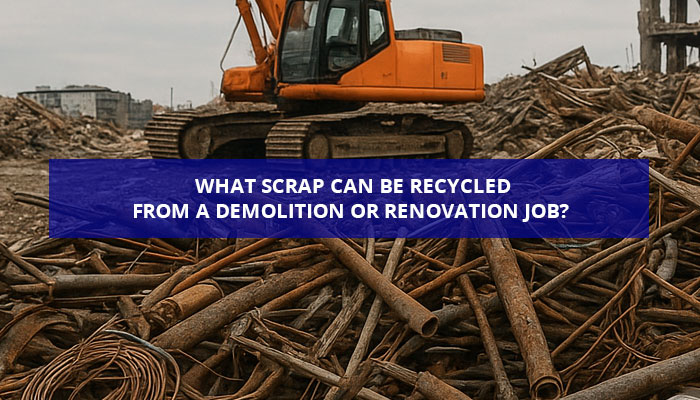 Construction and renovation scrap metal sorted for recycling in Australia