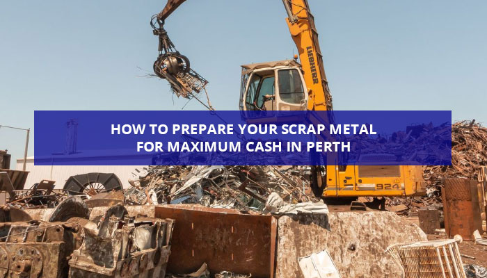 Scrap metal piled at a Perth scrap yard showing mixed metals ready for recycling and processing